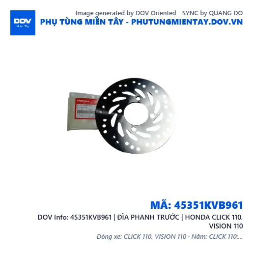 45351KVB961 | ĐĨA PHANH TRƯỚC | HONDA CLICK 110, VISION 110 — 45351KVB961