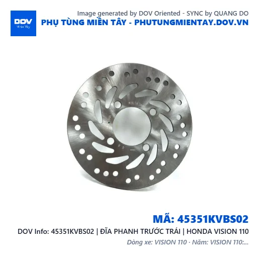 45351KVBS02 | ĐĨA PHANH TRƯỚC TRÁI | HONDA VISION 110 — 45351KVBS02