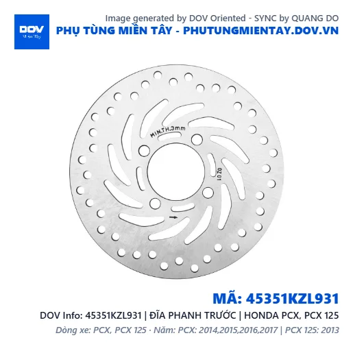 45351KZL931 | ĐĨA PHANH TRƯỚC | HONDA PCX, PCX 125 — 45351KZL931