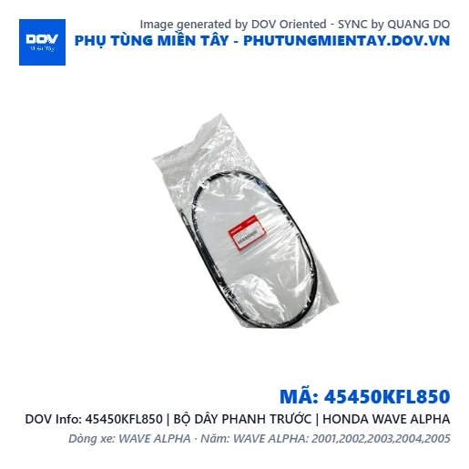45450KFL850 | BỘ DÂY PHANH TRƯỚC | HONDA WAVE ALPHA — 45450KFL850