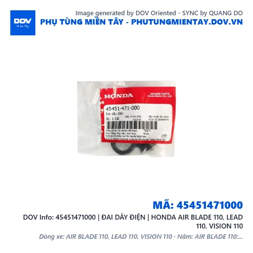 45451471000 | ĐAI DÂY ĐIỆN | HONDA AIR BLADE 110, LEAD 110, VISION 110 — 45451471000