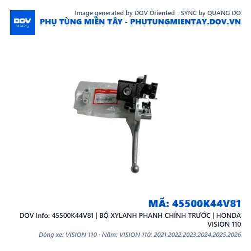 45500K44V81 | BỘ XYLANH PHANH CHÍNH TRƯỚC | HONDA VISION 110 — 45500K44V81