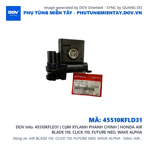 45510KFLD31 | CỤM XYLANH PHANH CHÍNH | HONDA AIR BLADE 110, CLICK 110, FUTURE NEO, WAVE ALPHA — 45510KFLD31