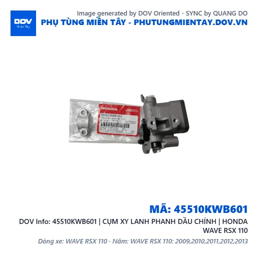 45510KWB601 | CỤM XY LANH PHANH DẦU CHÍNH | HONDA WAVE RSX 110 — 45510KWB601