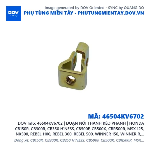 46504KV6702 | ĐOẠN NỐI THANH KÉO PHANH | HONDA CB150R, CB300R, CB350 H'NESS, CB500F, CB500X, CBR500R, MSX 125, NX500, REBEL 1100, REBEL 300, REBEL 500, WINNER 150, WINNER R, WINNER X — 46504KV6702
