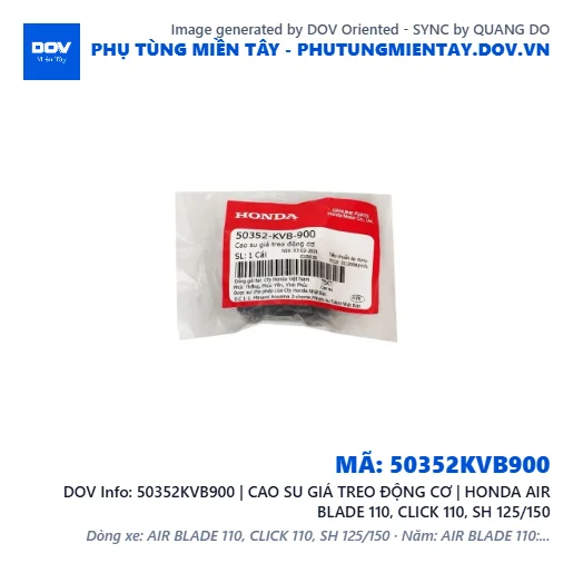 50352KVB900 | CAO SU GIÁ TREO ĐỘNG CƠ | HONDA AIR BLADE 110, CLICK 110, SH 125/150 — 50352KVB900
