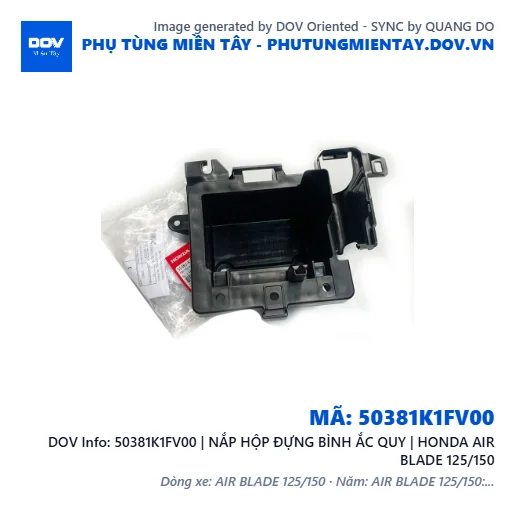 50381K1FV00 | NẮP HỘP ĐỰNG BÌNH ẮC QUY | HONDA AIR BLADE 125/150 — 50381K1FV00