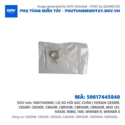 50617445840 | LÒ XO HỒI GÁC CHÂN | HONDA CB300R, CB500F, CB500X, CB650R, CBR150R, CBR500R, CBR650R, MSX 125, NX500, REBEL 1100, WINNER R, WINNER X — 50617445840