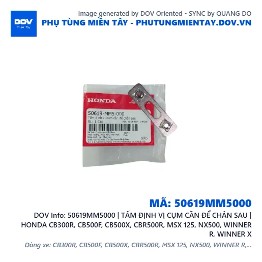 50619MM5000 | TẤM ĐỊNH VỊ CỤM CẦN ĐỂ CHÂN SAU | HONDA CB300R, CB500F, CB500X, CBR500R, MSX 125, NX500, WINNER R, WINNER X — 50619MM5000