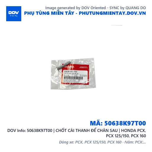 50638K97T00 | CHỐT CÀI THANH ĐỂ CHÂN SAU | HONDA PCX, PCX 125/150, PCX 160 — 50638K97T00