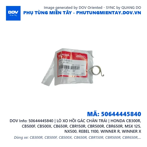 50644445840 | LÒ XO HỒI GÁC CHÂN TRÁI | HONDA CB300R, CB500F, CB500X, CB650R, CBR150R, CBR500R, CBR650R, MSX 125, NX500, REBEL 1100, WINNER R, WINNER X — 50644445840