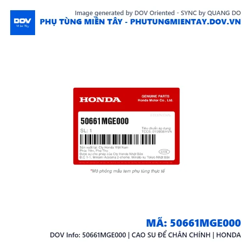 50661MGE000 | CAO SU ĐỂ CHÂN CHÍNH | HONDA  — 50661MGE000