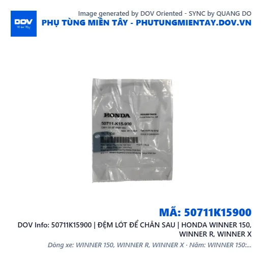 50711K15900 | ĐỆM LÓT ĐỂ CHÂN SAU | HONDA WINNER 150, WINNER R, WINNER X — 50711K15900