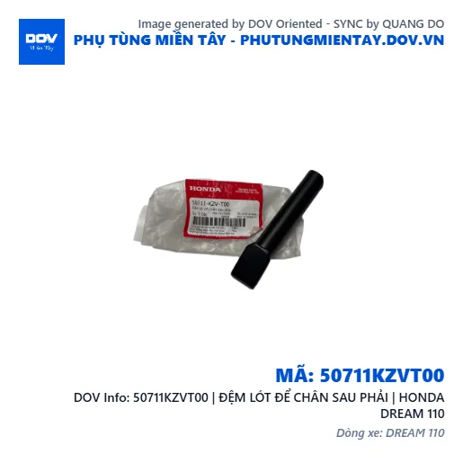 50711KZVT00 | ĐỆM LÓT ĐỂ CHÂN SAU PHẢI | HONDA DREAM 110 — 50711KZVT00