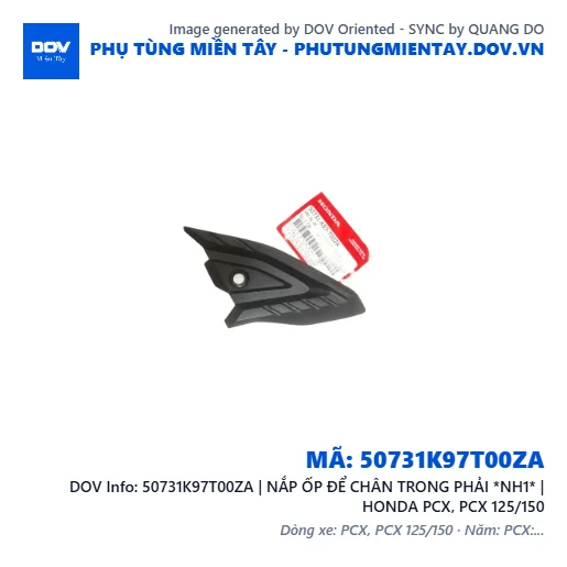 50731K97T00ZA | NẮP ỐP ĐỂ CHÂN TRONG PHẢI *NH1* | HONDA PCX, PCX 125/150 — 50731K97T00ZA