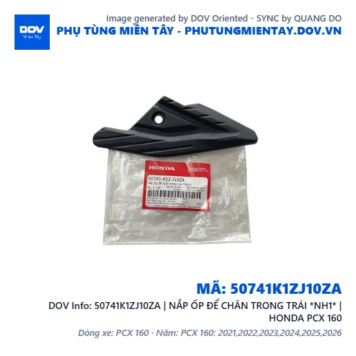 50741K1ZJ10ZA | NẮP ỐP ĐỂ CHÂN TRONG TRÁI *NH1* | HONDA PCX 160 — 50741K1ZJ10ZA