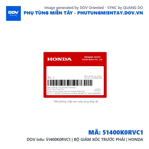51400K0RVC1 | BỘ GIẢM XÓC TRƯỚC PHẢI | HONDA  — 51400K0RVC1