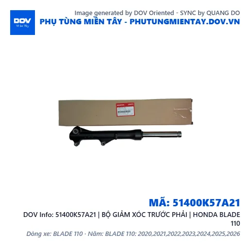 51400K57A21 | BỘ GIẢM XÓC TRƯỚC PHẢI | HONDA BLADE 110 — 51400K57A21