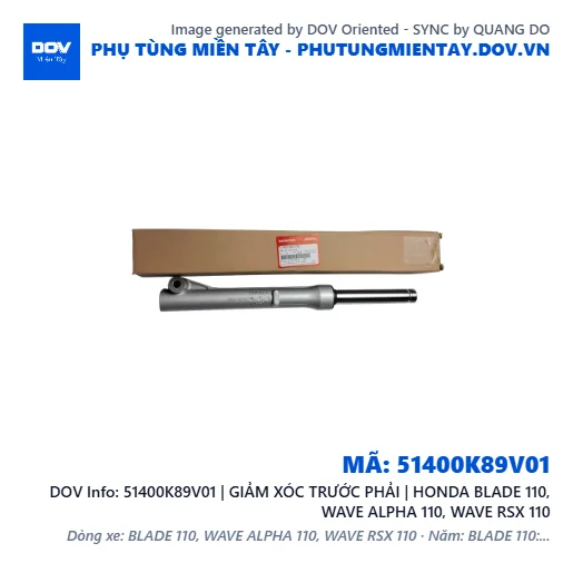 51400K89V01 | GIẢM XÓC TRƯỚC PHẢI | HONDA BLADE 110, WAVE ALPHA 110, WAVE RSX 110 — 51400K89V01