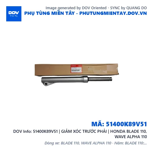 51400K89V51 | GIẢM XÓC TRƯỚC PHẢI | HONDA BLADE 110, WAVE ALPHA 110 — 51400K89V51