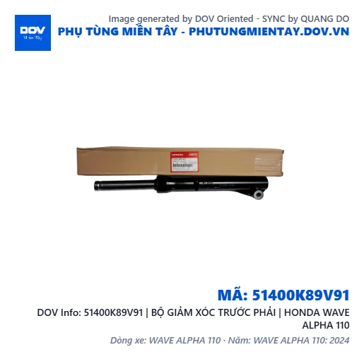 51400K89V91 | BỘ GIẢM XÓC TRƯỚC PHẢI | HONDA WAVE ALPHA 110 — 51400K89V91