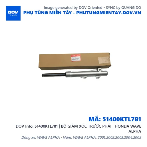 51400KTL781 | BỘ GIẢM XÓC TRƯỚC PHẢI | HONDA WAVE ALPHA — 51400KTL781