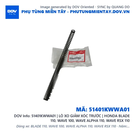 51401KWWA01 | LÒ XO GIẢM XÓC TRƯỚC | HONDA BLADE 110, WAVE 100, WAVE ALPHA 110, WAVE RSX 110 — 51401KWWA01