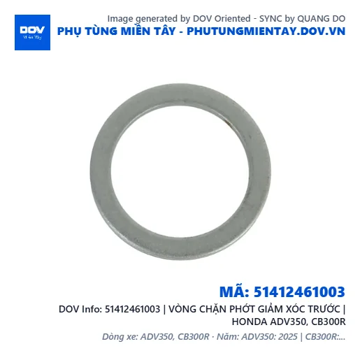 51412461003 | VÒNG CHẶN PHỚT GIẢM XÓC TRƯỚC | HONDA ADV350, CB300R — 51412461003