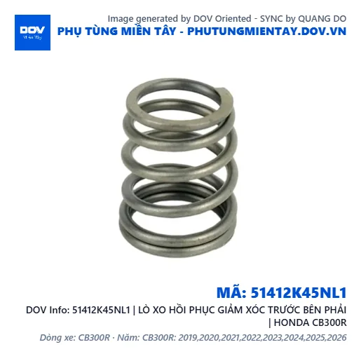 51412K45NL1 | LÒ XO HỒI PHỤC GIẢM XÓC TRƯỚC BÊN PHẢI | HONDA CB300R — 51412K45NL1