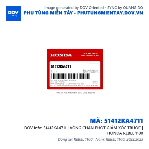 51412KA4711 | VÒNG CHẶN PHỚT GIẢM XÓC TRƯỚC | HONDA REBEL 1100 — 51412KA4711