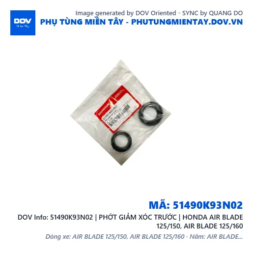 51490K93N02 | PHỚT GIẢM XÓC TRƯỚC | HONDA AIR BLADE 125/150, AIR BLADE 125/160 — 51490K93N02