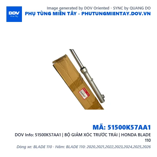 51500K57AA1 | BỘ GIẢM XÓC TRƯỚC TRÁI | HONDA BLADE 110 — 51500K57AA1
