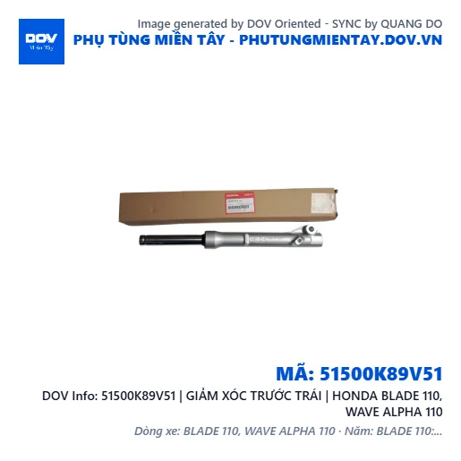 51500K89V51 | GIẢM XÓC TRƯỚC TRÁI | HONDA BLADE 110, WAVE ALPHA 110 — 51500K89V51