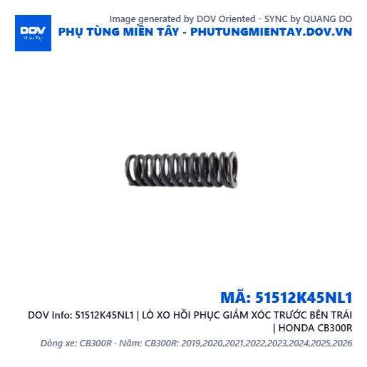51512K45NL1 | LÒ XO HỒI PHỤC GIẢM XÓC TRƯỚC BÊN TRÁI | HONDA CB300R — 51512K45NL1