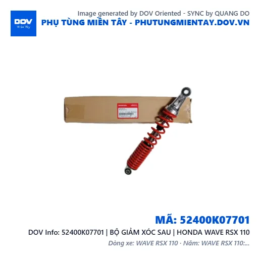 52400K07701 | BỘ GIẢM XÓC SAU | HONDA WAVE RSX 110 — 52400K07701