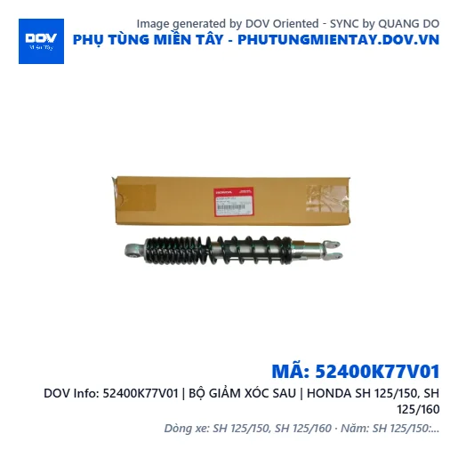 52400K77V01 | BỘ GIẢM XÓC SAU | HONDA SH 125/150, SH 125/160 — 52400K77V01