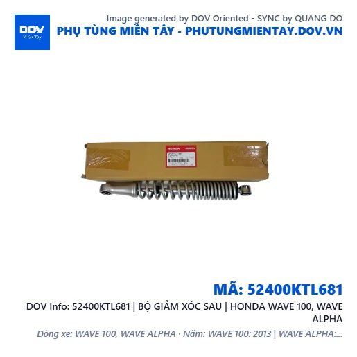 52400KTL681 | BỘ GIẢM XÓC SAU | HONDA WAVE 100, WAVE ALPHA — 52400KTL681