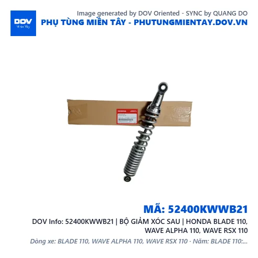 52400KWWB21 | BỘ GIẢM XÓC SAU | HONDA BLADE 110, WAVE ALPHA 110, WAVE RSX 110 — 52400KWWB21