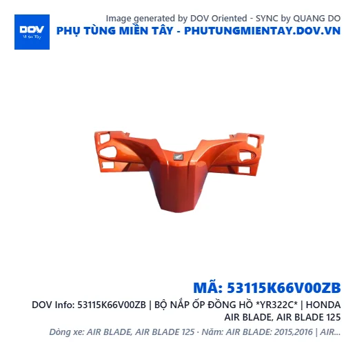 53115K66V00ZB | BỘ NẮP ỐP ĐỒNG HỒ *YR322C* | HONDA AIR BLADE, AIR BLADE 125 — 53115K66V00ZB