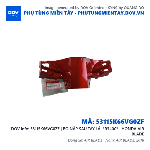 53115K66VG0ZF | BỘ NẮP SAU TAY LÁI *R340C* | HONDA AIR BLADE — 53115K66VG0ZF