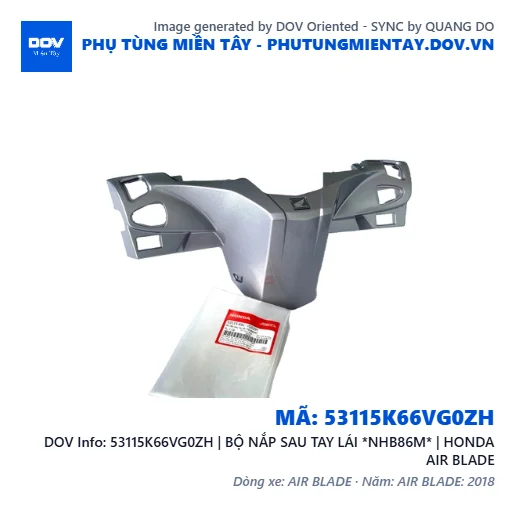 53115K66VG0ZH | BỘ NẮP SAU TAY LÁI *NHB86M* | HONDA AIR BLADE — 53115K66VG0ZH
