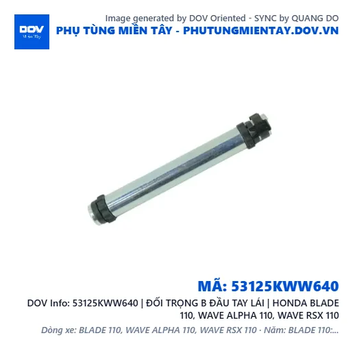 53125KWW640 | ĐỐI TRỌNG B ĐẦU TAY LÁI | HONDA BLADE 110, WAVE ALPHA 110, WAVE RSX 110 — 53125KWW640