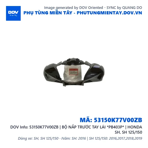 53150K77V00ZB | BỘ NẮP TRƯỚC TAY LÁI *PB403P* | HONDA SH, SH 125/150 — 53150K77V00ZB