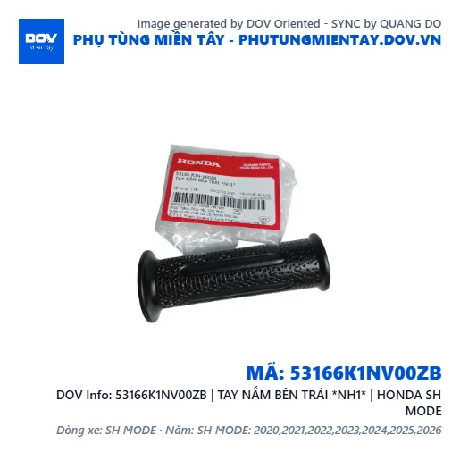 53166K1NV00ZB | TAY NẮM BÊN TRÁI *NH1* | HONDA SH MODE — 53166K1NV00ZB