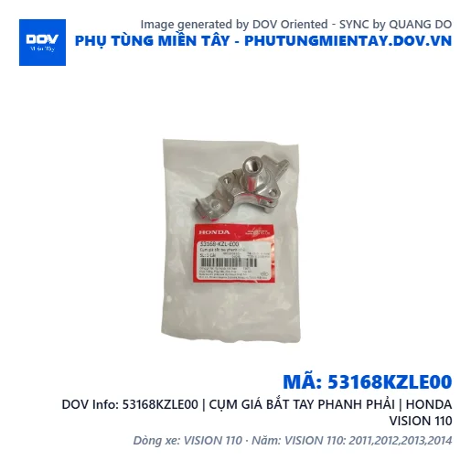 53168KZLE00 | CỤM GIÁ BẮT TAY PHANH PHẢI | HONDA VISION 110 — 53168KZLE00