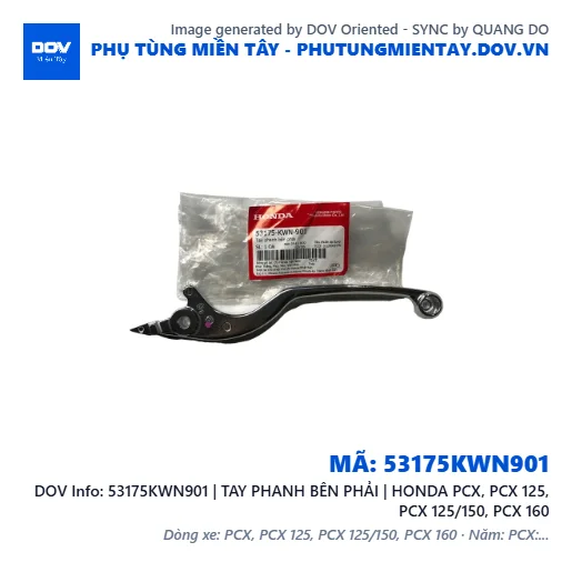 53175KWN901 | TAY PHANH BÊN PHẢI | HONDA PCX, PCX 125, PCX 125/150, PCX 160 — 53175KWN901