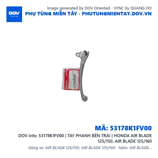 53178K1FV00 | TAY PHANH BÊN TRÁI | HONDA AIR BLADE 125/150, AIR BLADE 125/160 — 53178K1FV00