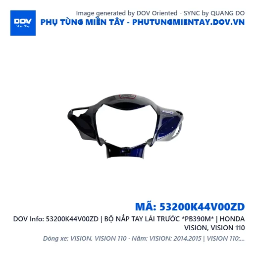 53200K44V00ZD | BỘ NẮP TAY LÁI TRƯỚC *PB390M* | HONDA VISION, VISION 110 — 53200K44V00ZD