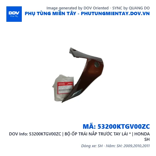53200KTGV00ZC | BỘ ỐP TRÁI NẮP TRƯỚC TAY LÁI * | HONDA SH — 53200KTGV00ZC