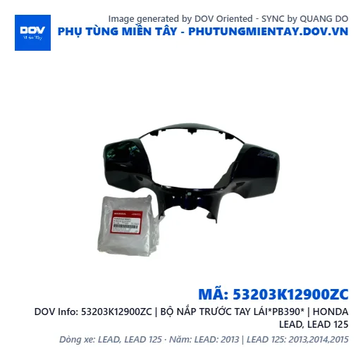53203K12900ZC | BỘ NẮP TRƯỚC TAY LÁI*PB390* | HONDA LEAD, LEAD 125 — 53203K12900ZC
